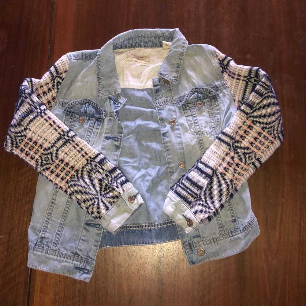 Silk and jean jacket with beautiful detailing